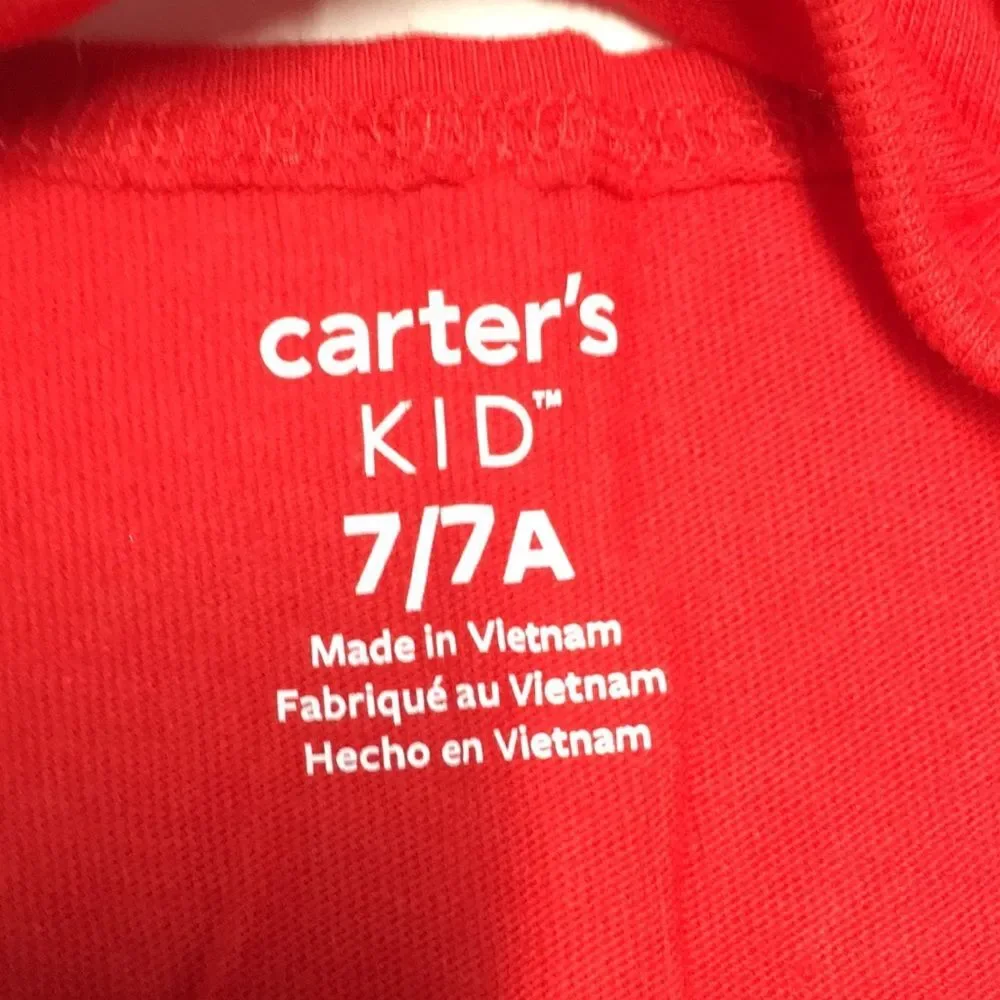 Carter's Kid Ready To Sparkle Red Tank Top with Embroidered Design girls size 7